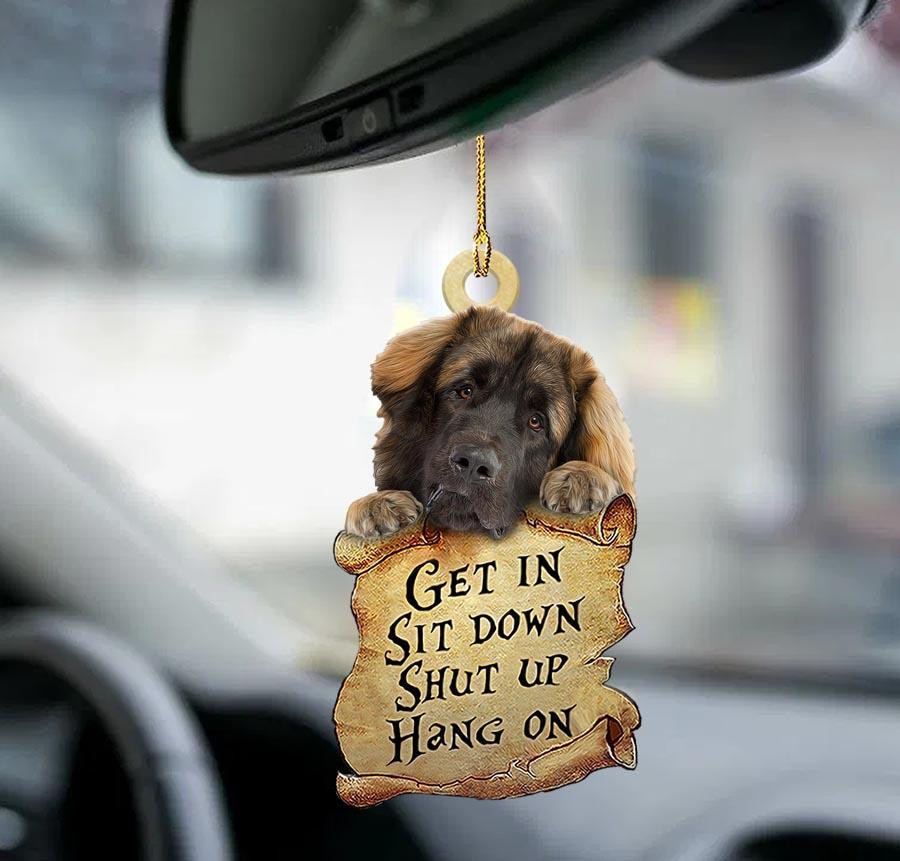 Leonberger get in two sided ornament Dog Funny Car Hanging Ornaments