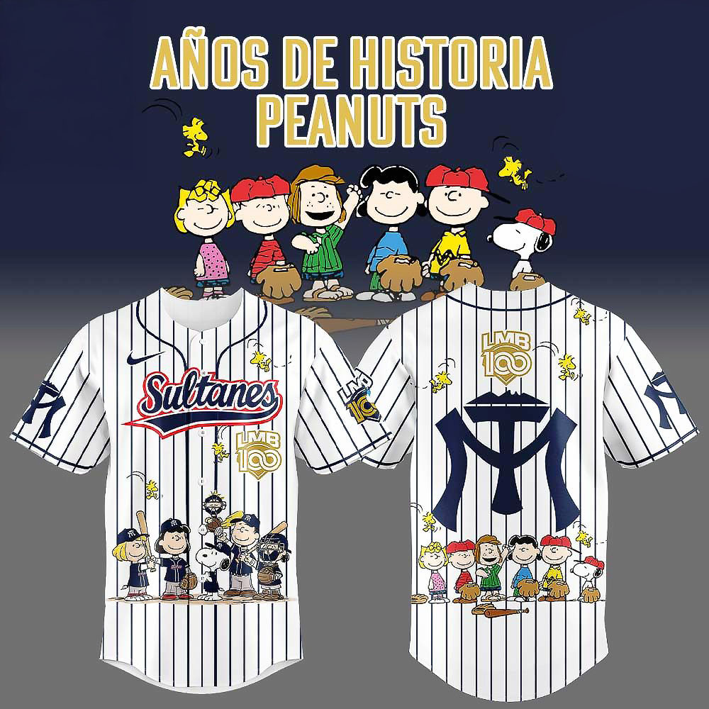 Leones de Yucatan X Peanuts LMB 100th Anniversary Limited Edition Baseball Jersey Son Gifts