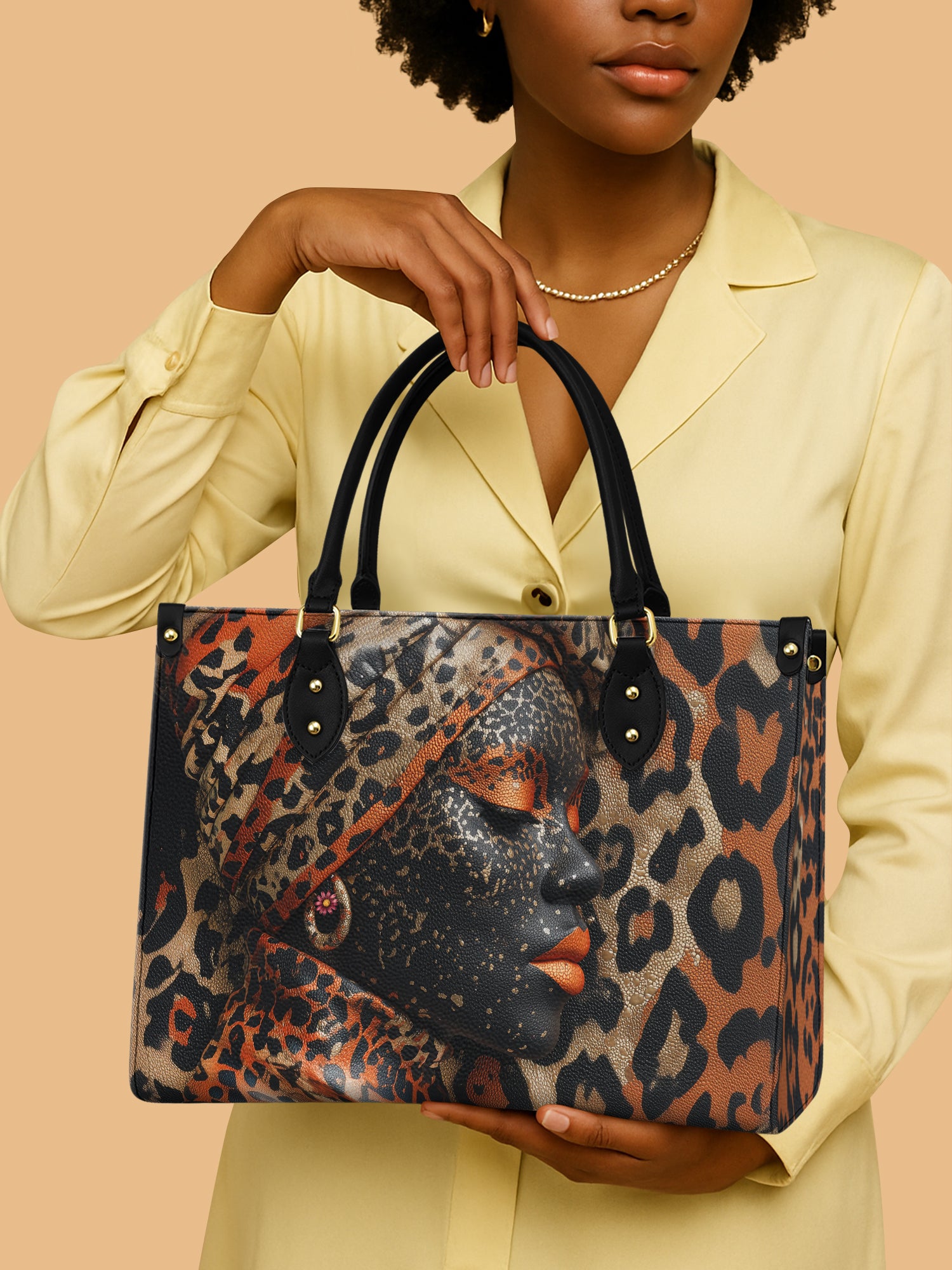Leopard African Women Leather Handbag Color Kings Themed Best African American Gifts For Women