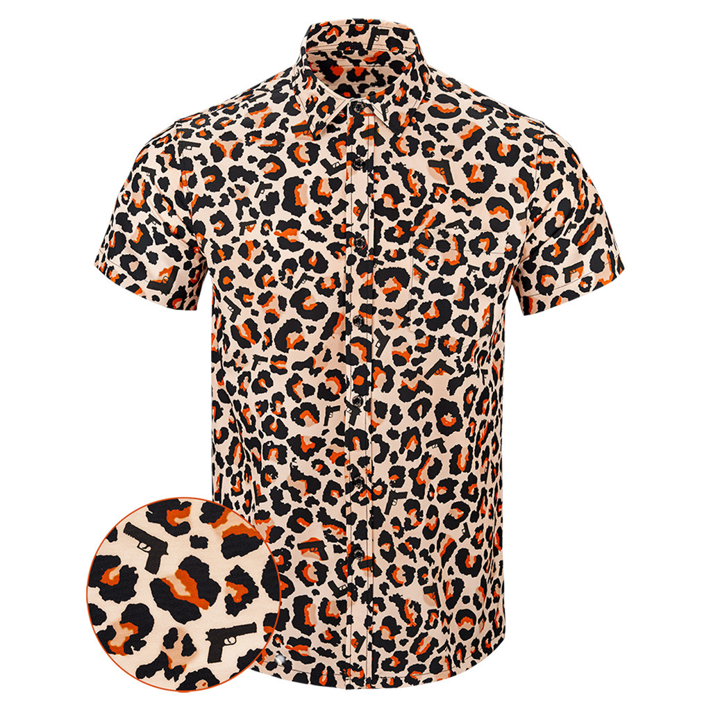 Leopard Button Down Shirt Tactical Hawaiian Shirt Present For Husband Leopard Button Down Shirt Tactical Hawaiian Shirt Present For Husband