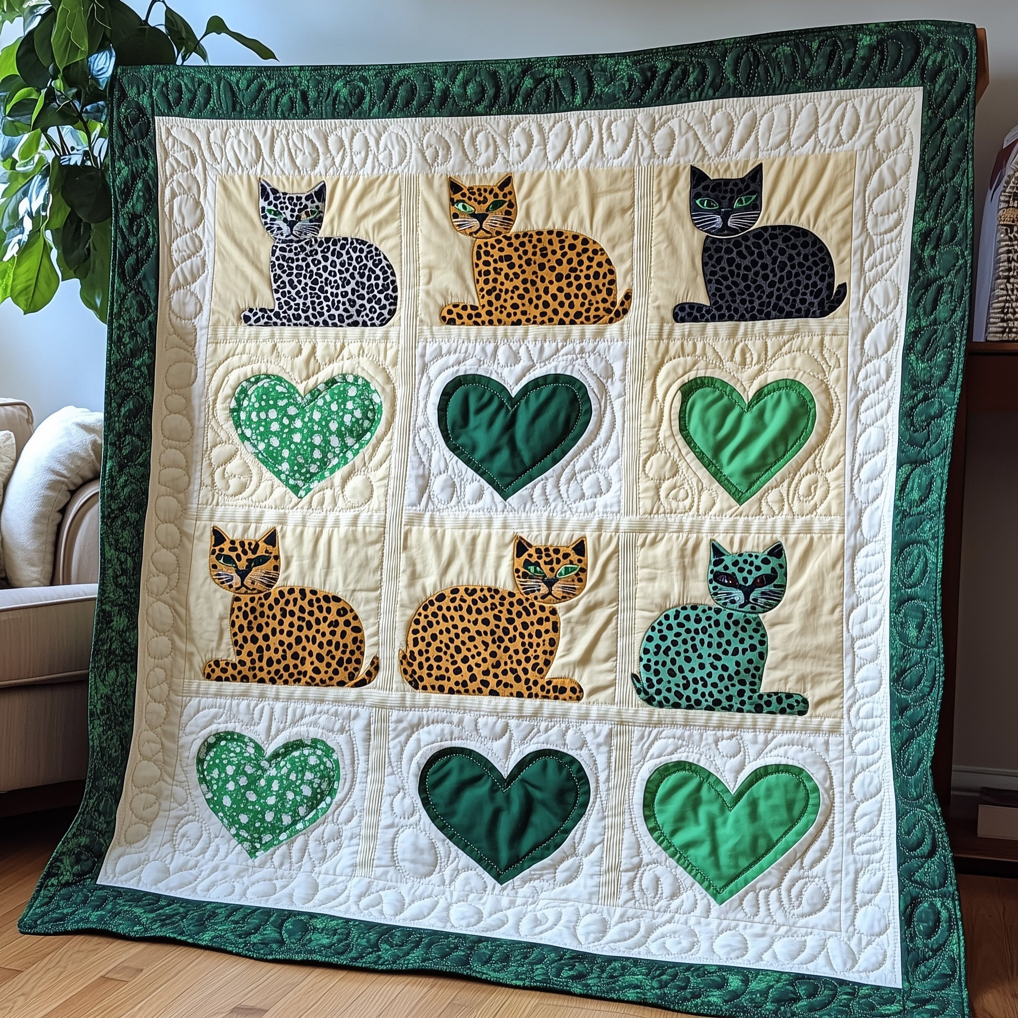 Leopard Cat Quilted Blanket Nice Throw BlanketCute Cat Lover Ideas For Gifts