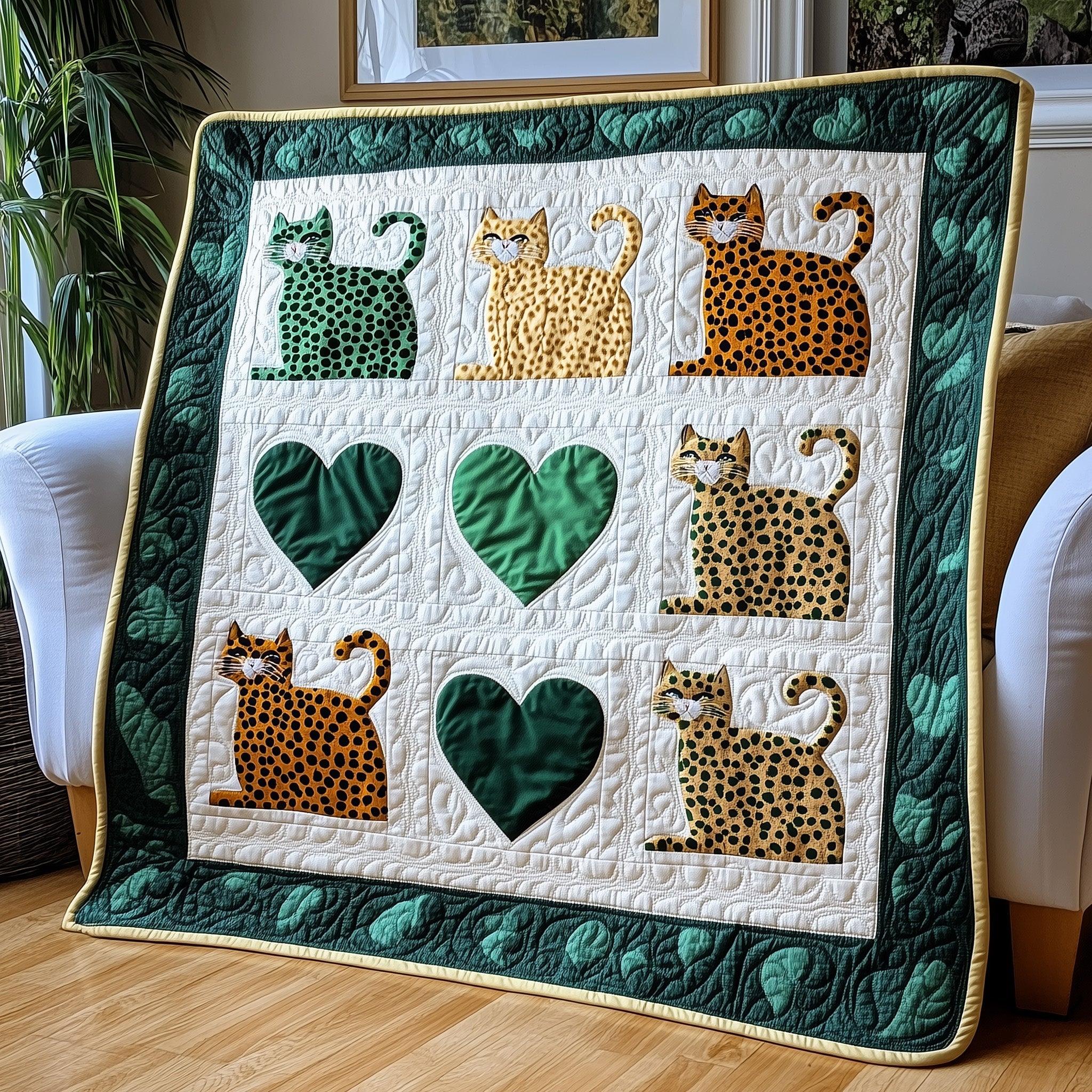 Leopard Cat Quilted Blanket Nice Throw BlanketUnique Cat Gifts For Girl