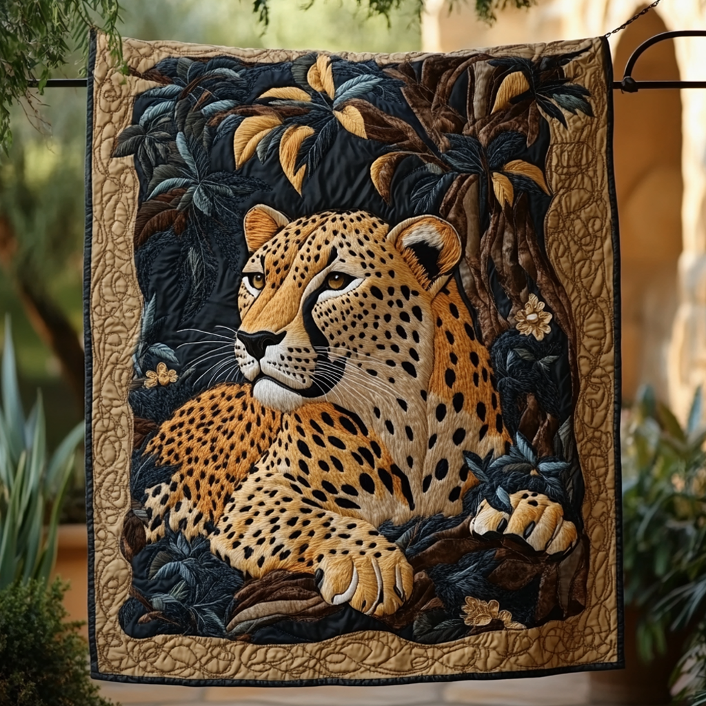 Leopard Charm Quilted Blanket Best Throw Blanket Leopard Print Presents