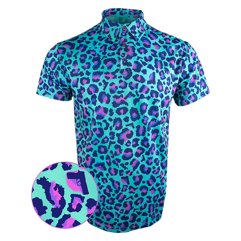 Leopard Miami Polo Shirt Gun Print Polo Shirt Birthday Gift For Gun Lovers Leopard Miami Polo Shirt Gun Print Polo Shirt Birthday Gift For Gun Lovers