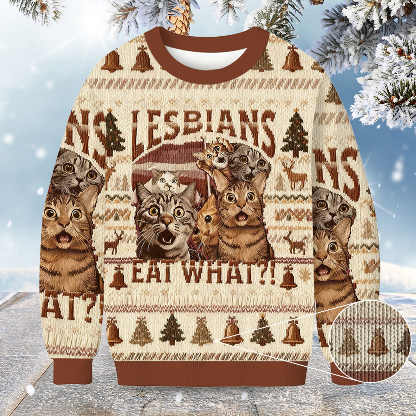 Lesbians Eat What Funny Christmas Ugly Sweater Cat Sweater Funny Christmas Gifts
