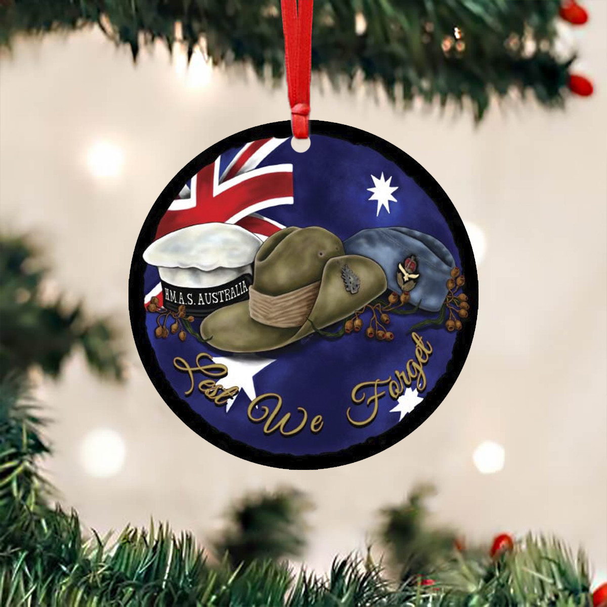 Lest We Forget Australian Flag Ornament Patriotic Aussie Hanging Ornament Decorating Ideas
