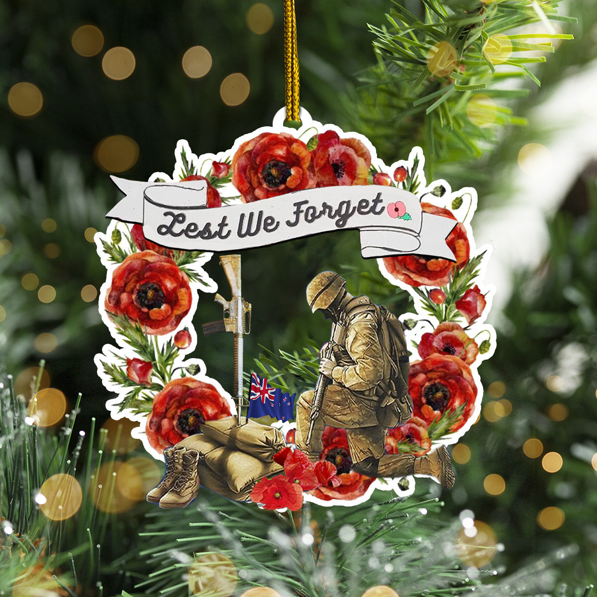 Lest We Forget Poppy New Zealand Veteran Ornament Remembrance Our Fallen Soldiers Patriots