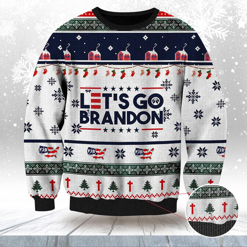 Letâ‚¬â„¢s Go Brandon Christmas Sweater FJB Letâ‚¬â„¢s Go Brandon Ugly Xmas Sweater Women Men