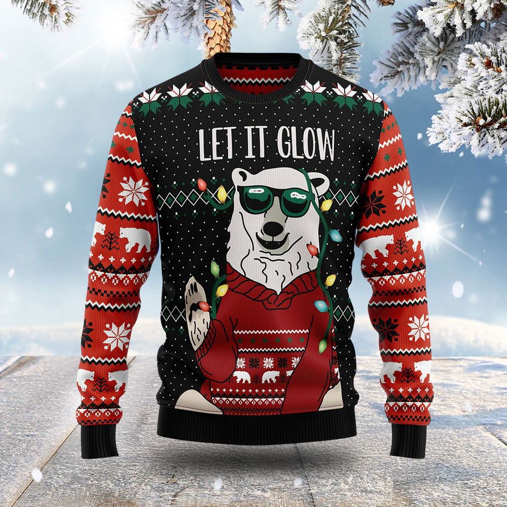 Let It Glow Ugly Christmas Sweatshirt Funny Xmas Clothes Best Christmas Gift Ideas