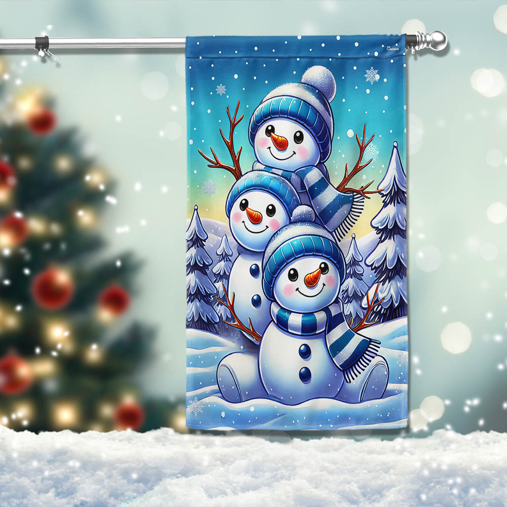 Let It Snow Snowman Christmas Flag