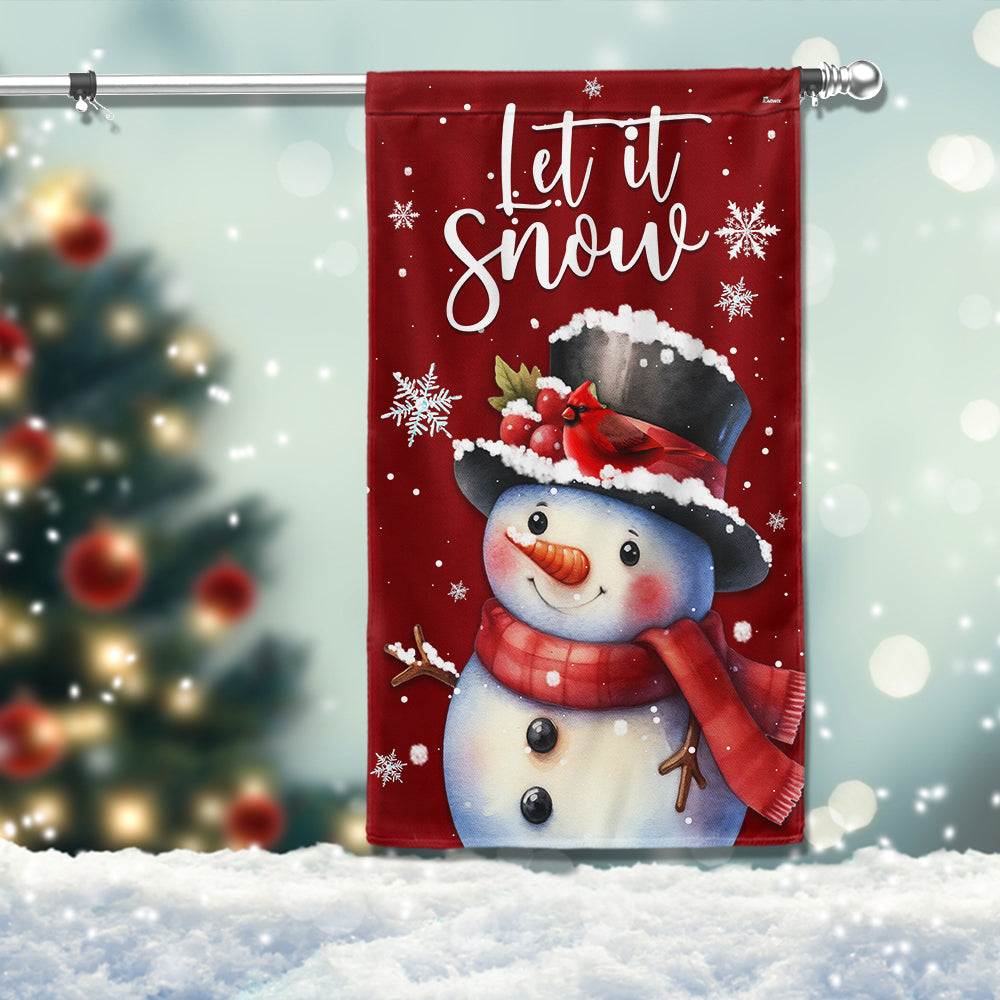 Let It Snow Snowman Christmas Flag Christmas 2025