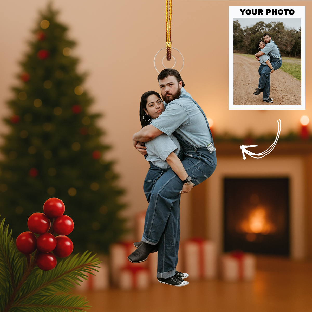 Let S Get Weird Together Personalized Photo Mica Ornament Customized Your Photo Orname