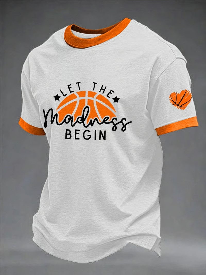 Let The Madness Begin Basketball Heart T-Shirt March Madness Fan Apparel Gift For Hoops Lovers