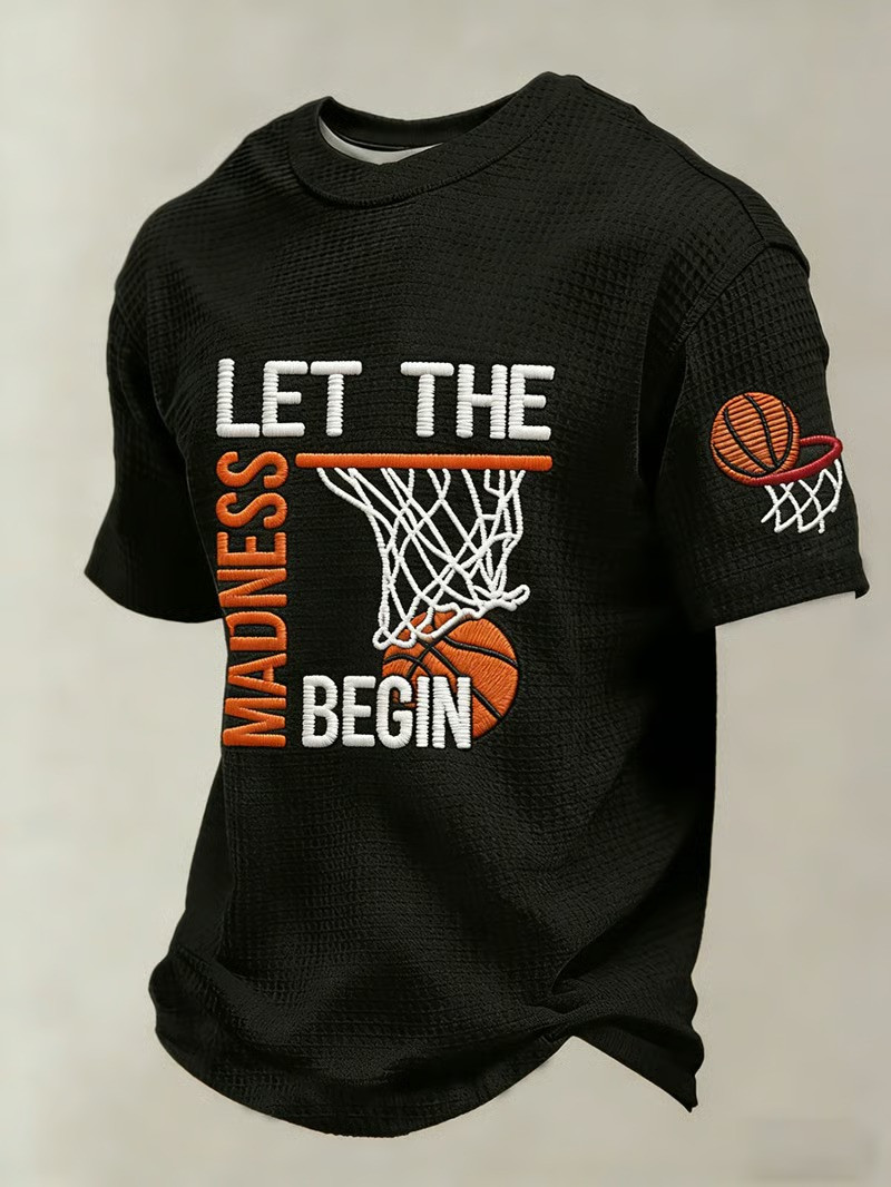 Let The Madness Begin March Madness Basketball Graphic Tee NCAA Tournament 2026 Fan Shirt Gift For Fans
