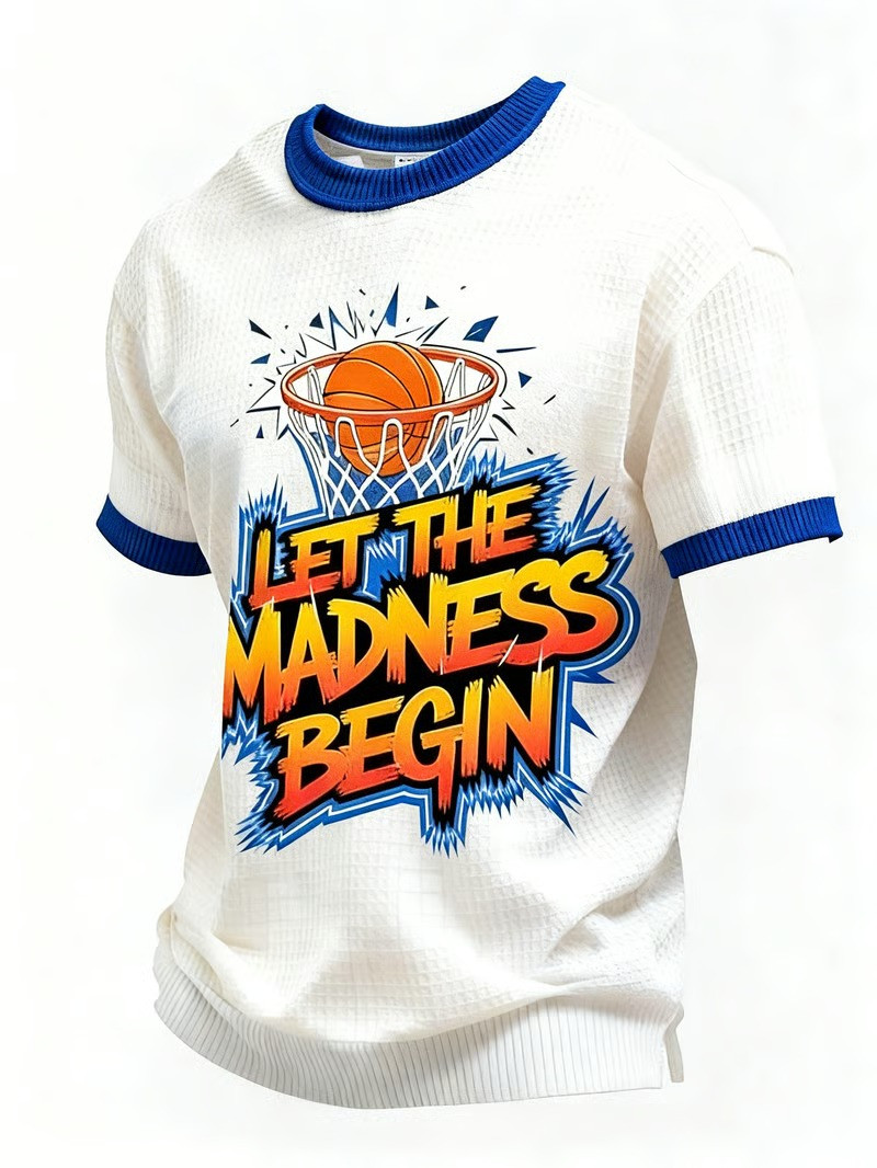 Let The Madness Begin March Madness Bracket Basketball T-Shirt Bold Fan Gear Best Gift For Sports Fans
