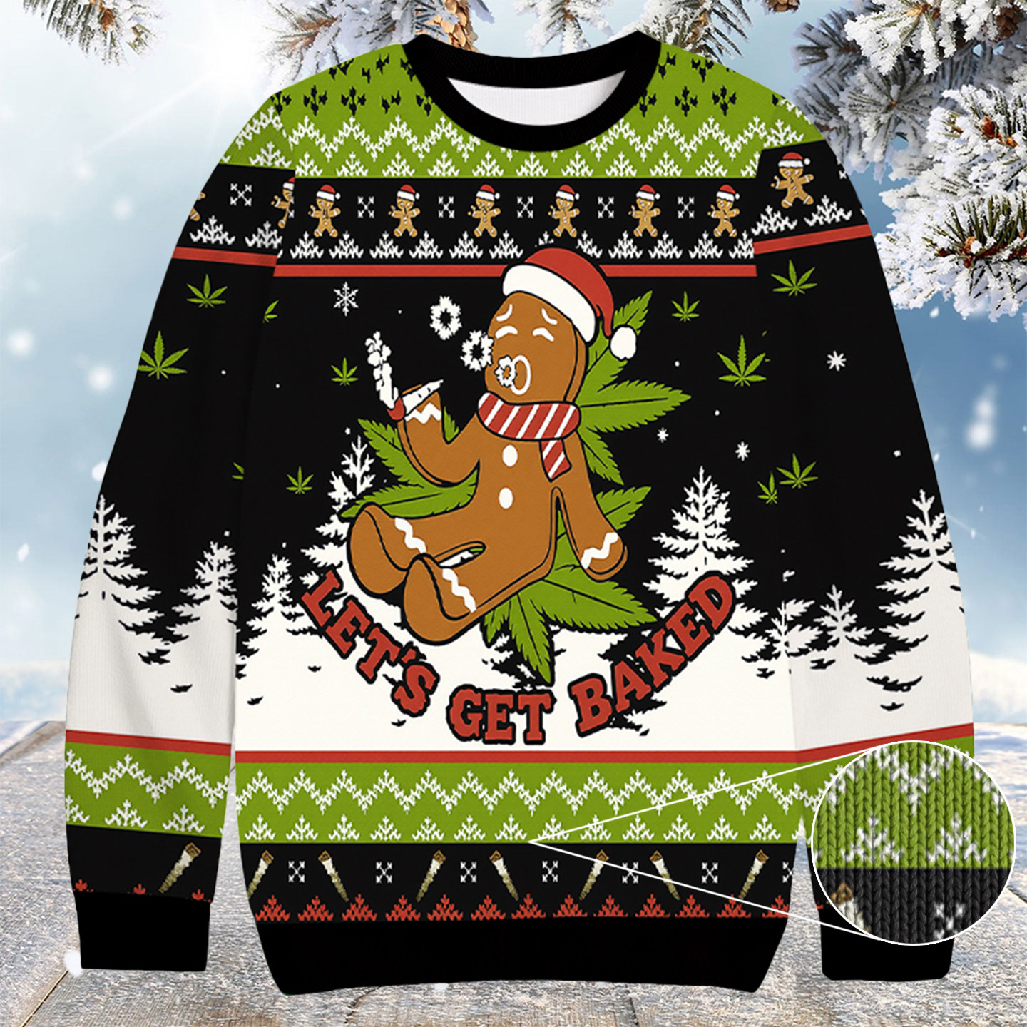 Let's Get Baked Christmas Ugly Sweater Cool Xmas Apparel Christmas Gifts For Him