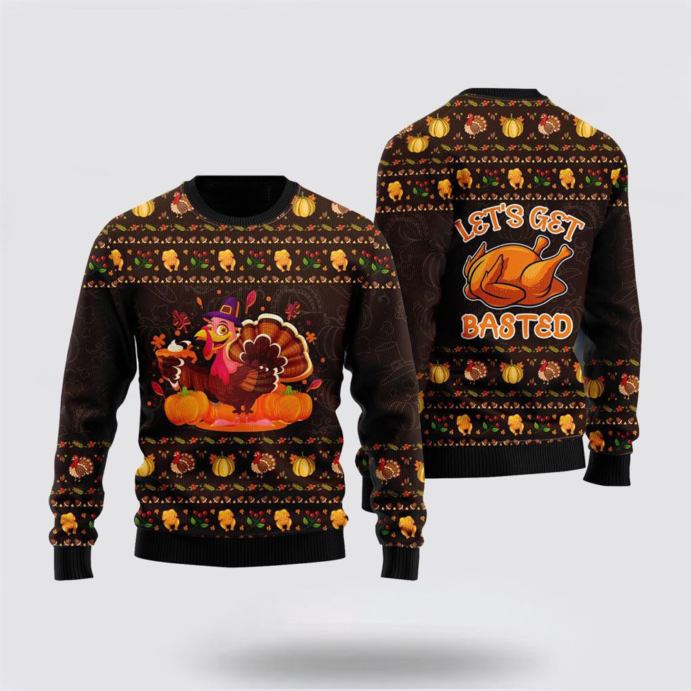 Lets Get Basted Turkey Ugly Christmas Sweater Unique Christmas Gifts For Family