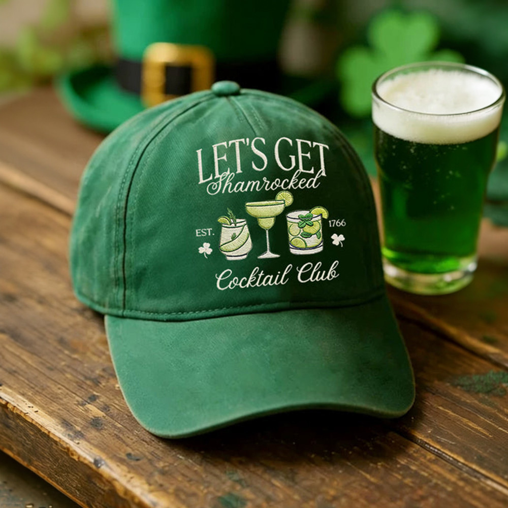 Let's Get Shamrocked Cocktail Club Hat Saint Patrick's Day Baseball Cap