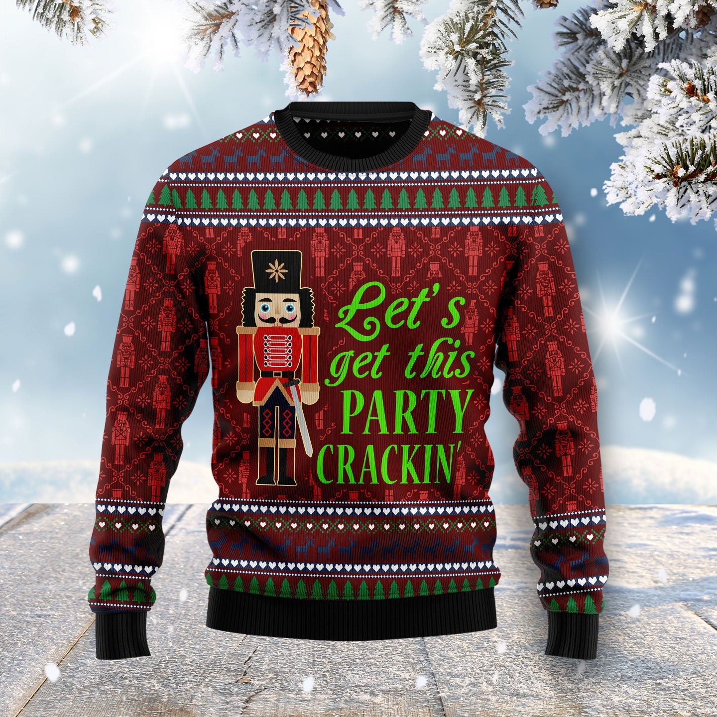 Let's Get This Party Crackin' Ugly Christmas Sweater