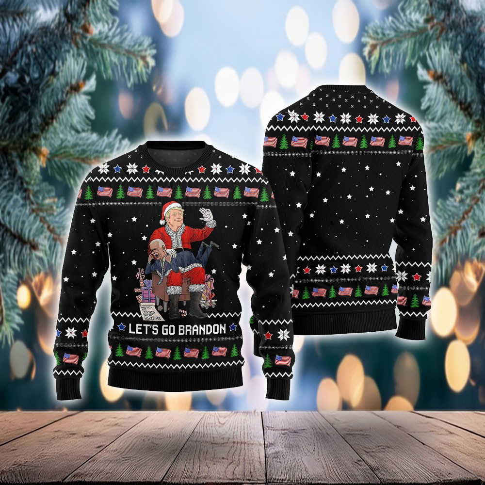 Let's Go Brandon Christmas Sweater Anti-Biden Ugly Xmas Sweater Gift