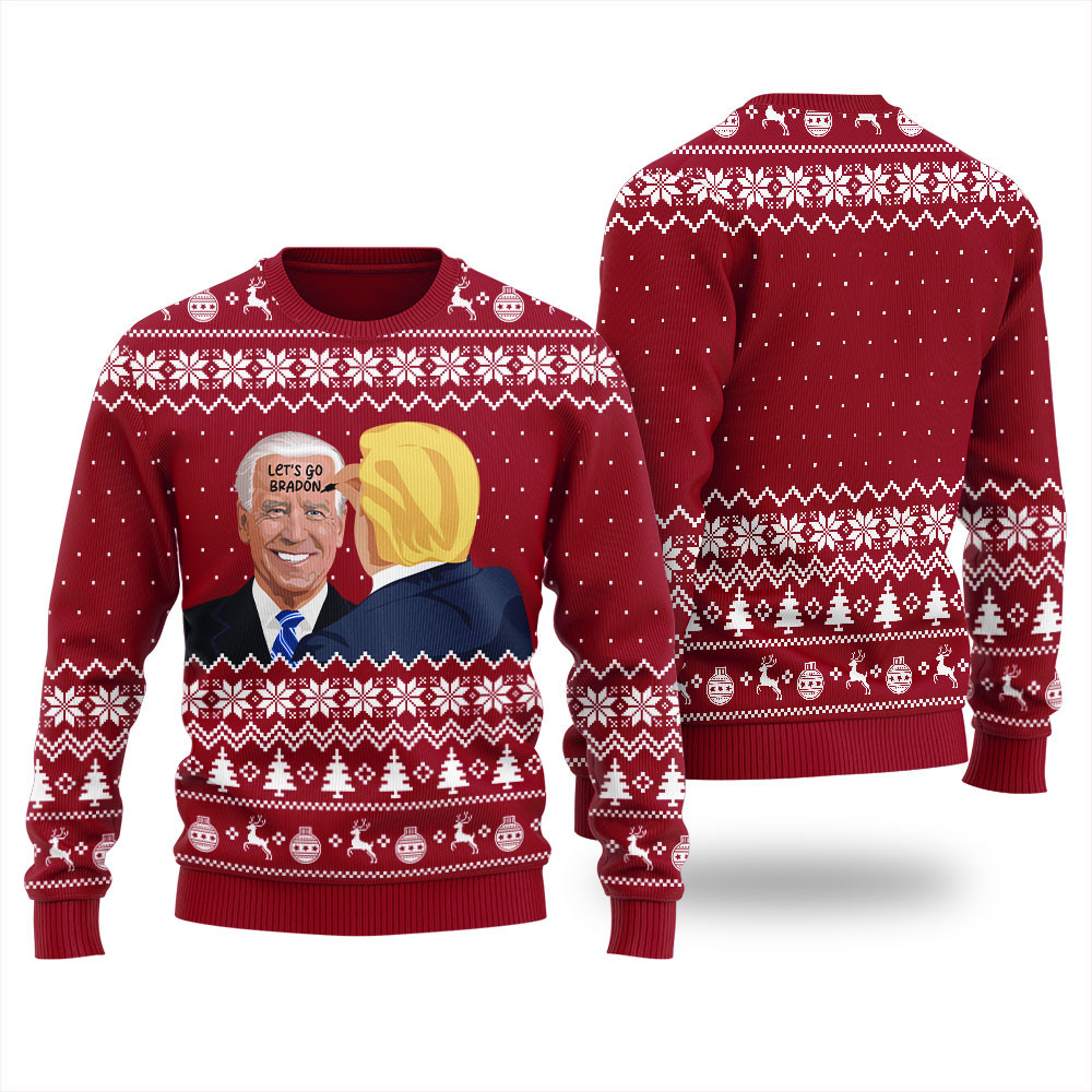 Lets Go Brandon Mens Ugly Christmas Sweater Exclusive Holiday Sweater Merch for Gift Giving
