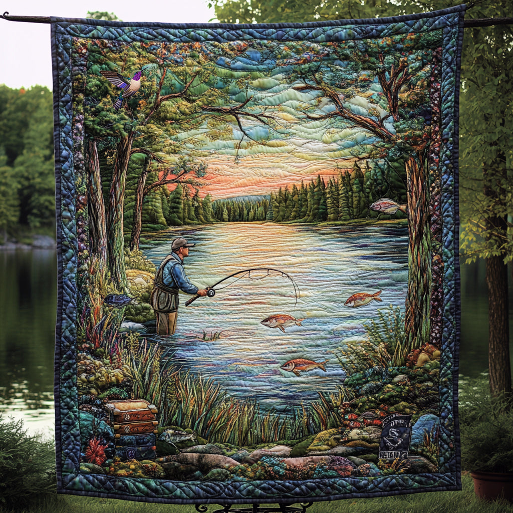 Let's Go Fishing Quilt Blanket Christmas Blanket Birthday Gifts For Daughter From Dad