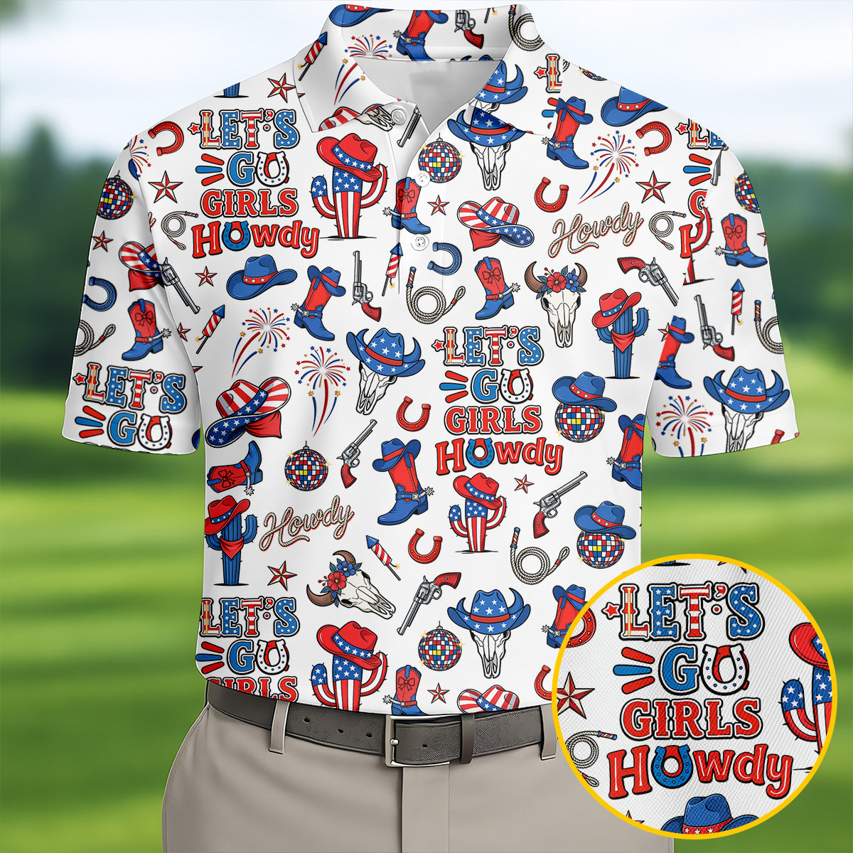 Let's Go Girl Howdy Golf Shirt US Men's Apparel Best Gifts For My Brother