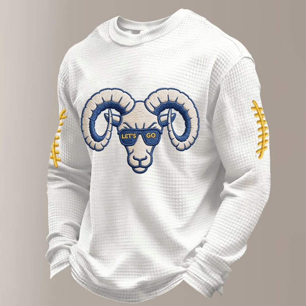 Let's Go Los Angeles Rams Long Sleeve Shirt Horns Up Football Merch Gift For Fans