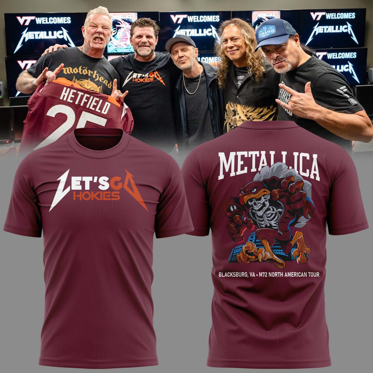 Let's Go Metallica Virginia Tech Music Concert 2025 White T-Shirt Cool Gifts For Music Lovers