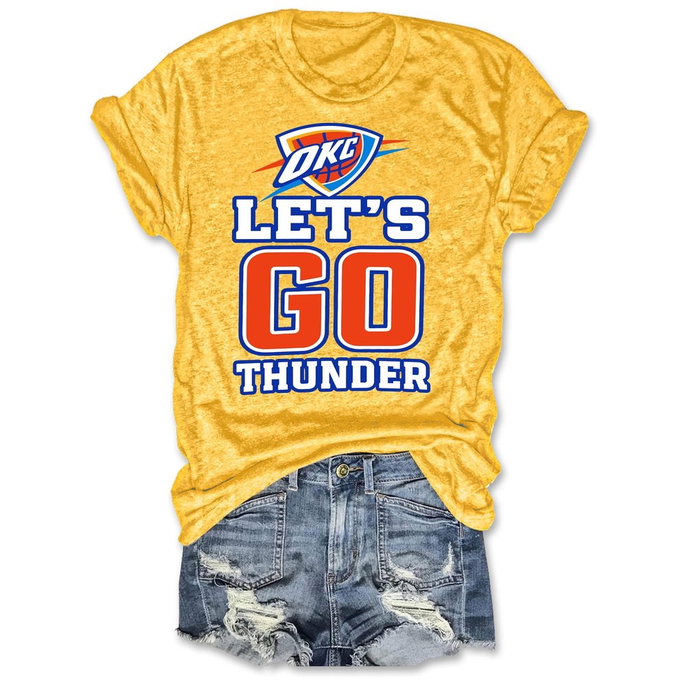 Let's Go Thunder T-Shirt OCK Thunder Merch Unique Basketball Gifts For Fans