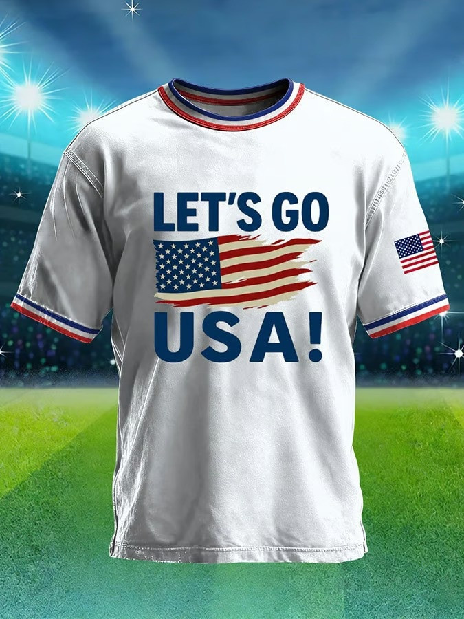 Lets Go USA T Shirt FIFA World Cup 2026 American Soccer Fan Gear Graphic Tees Gift Ideas