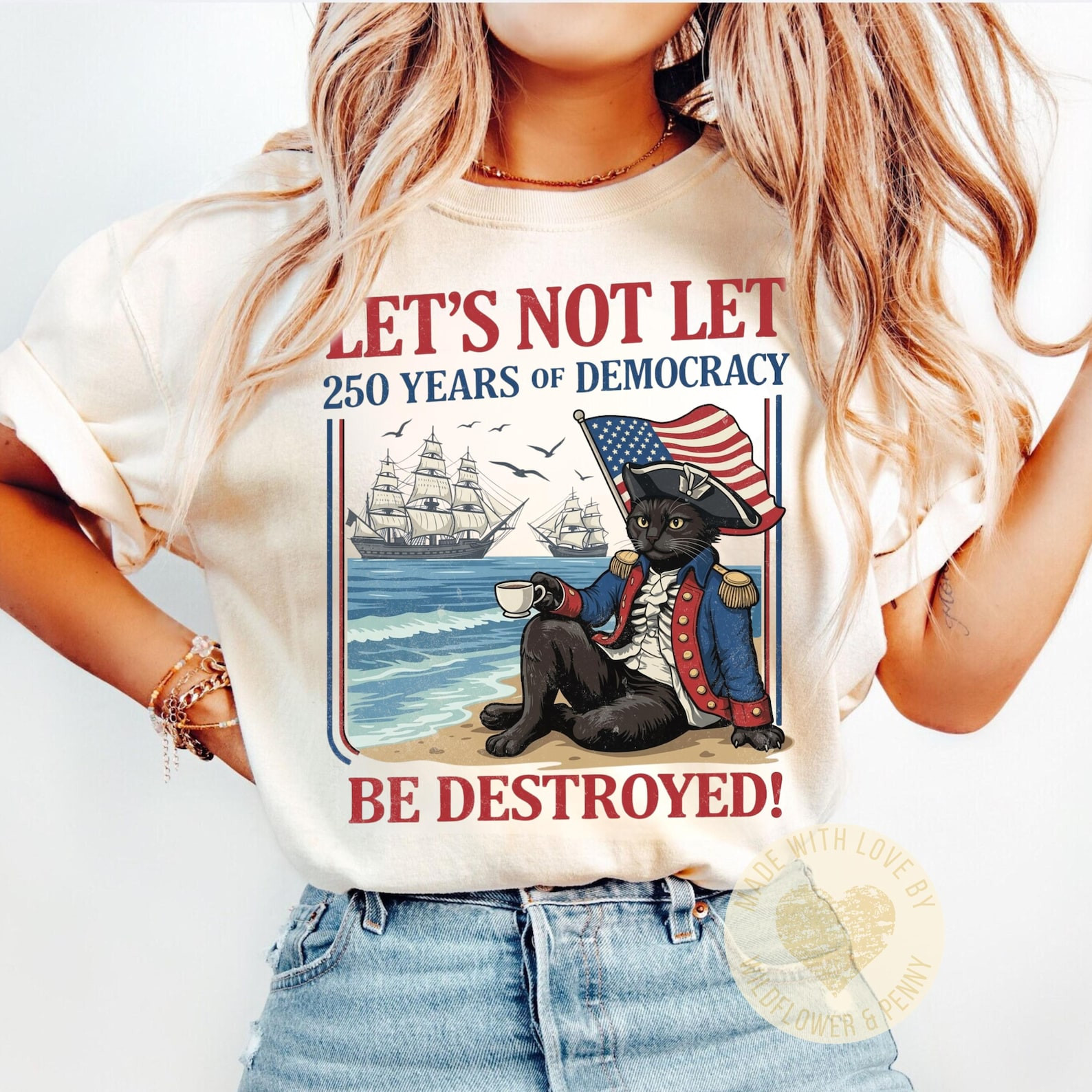 Let's Not Let Be Destroyed T-Shirt 250 Years Of Democracy Clothing Gift For Anti Trump