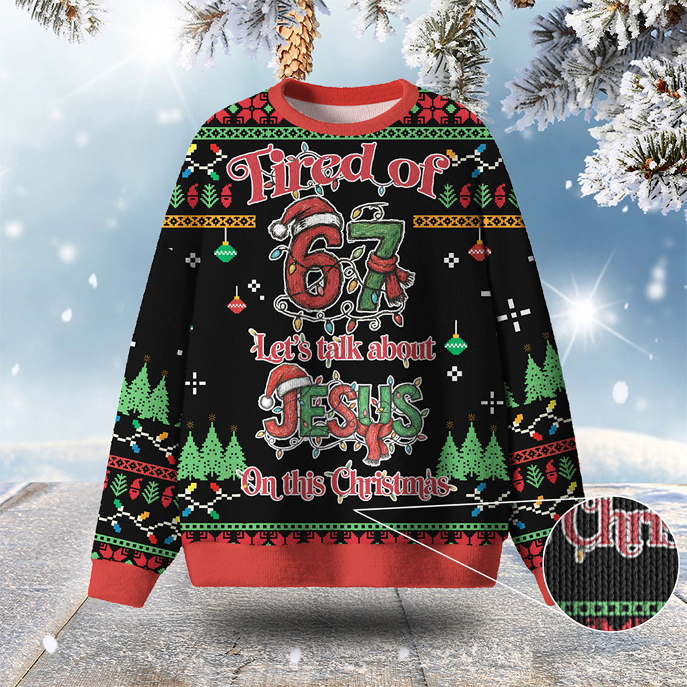 Let's Talk About Jesus Ugly Christmas Sweater Jesus Apparel Christmas Gifts For Christians