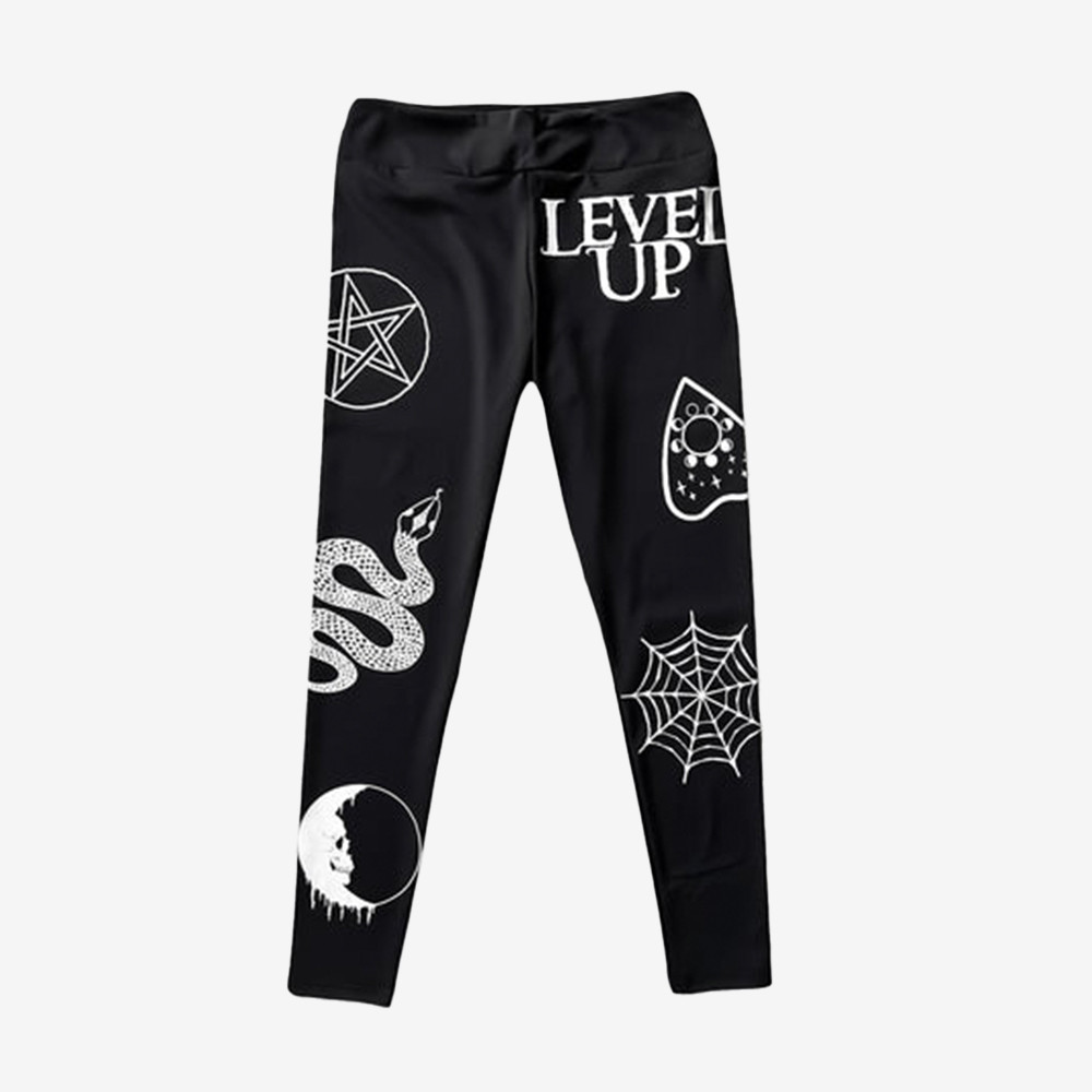Level Up Leggings Eclipse Moon Webspider Art Level Up Merch Sonya Broner Lover Gift
