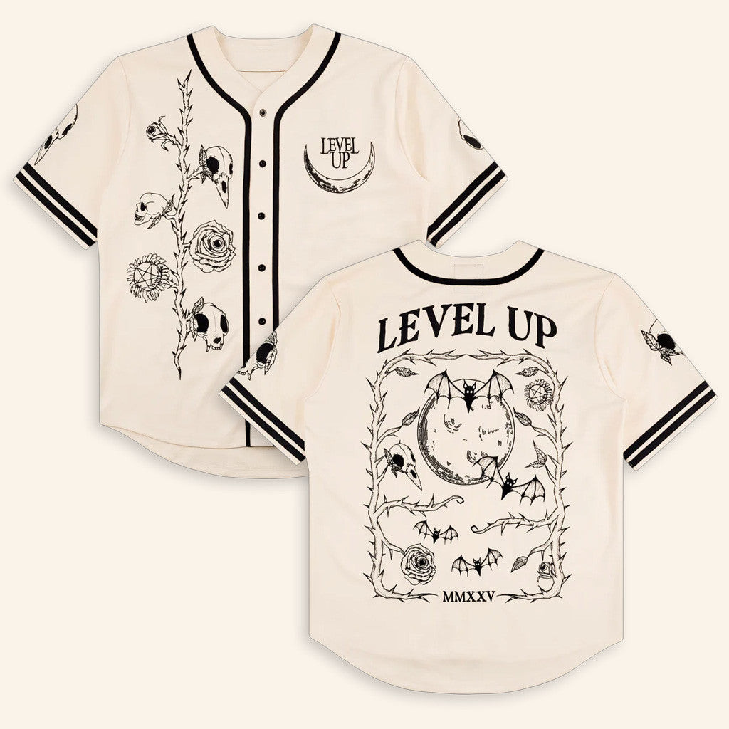 Level Up Merch Level Up Nocturnal Bloom Baseball Jersey Gifts For Friends Level Up Merch Level Up Nocturnal Bloom Baseball Jersey Gifts For Friends