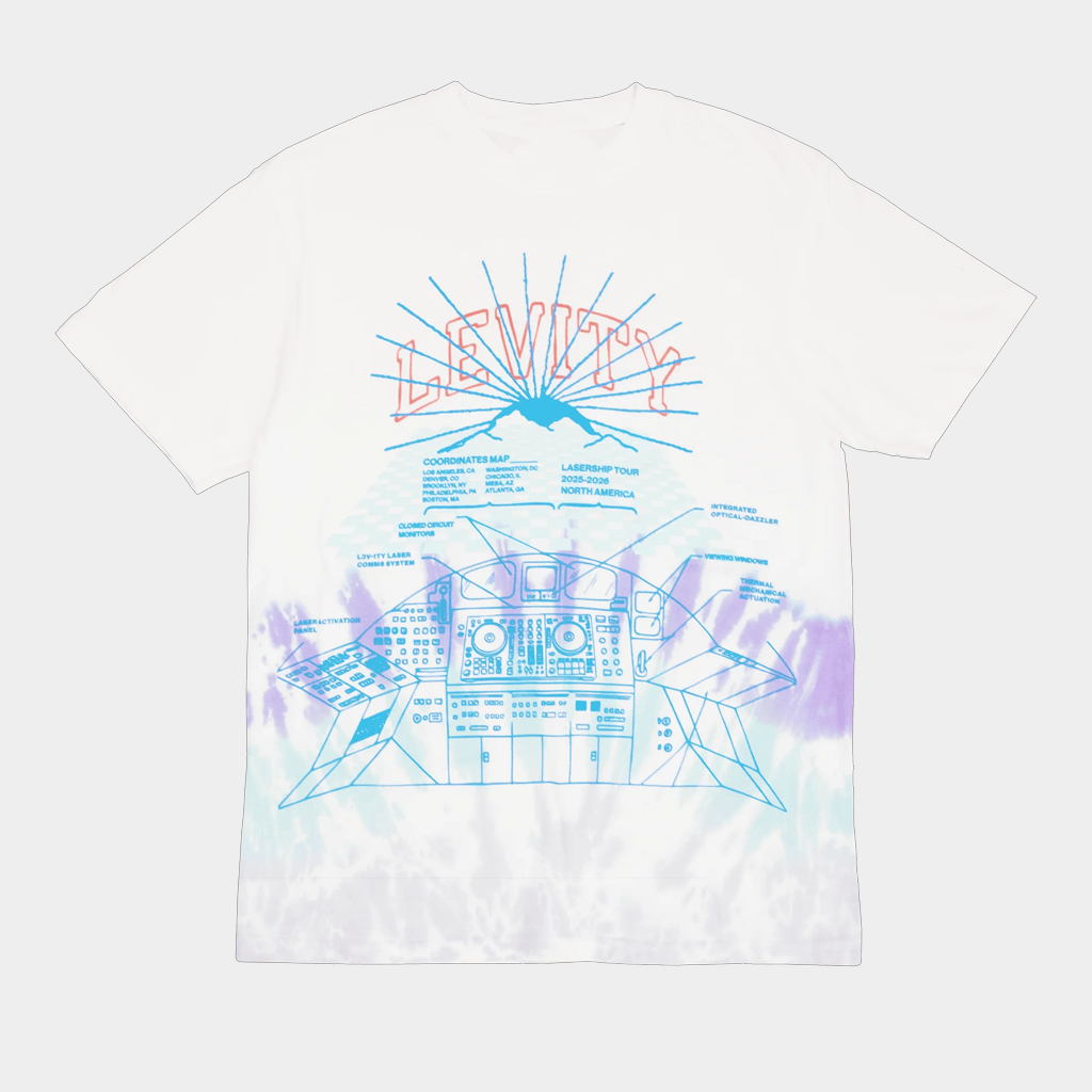 Levity Merch Lasership Tour Control Panel Tee In Flood Tie Dye T-Shirt Gifts For Fans