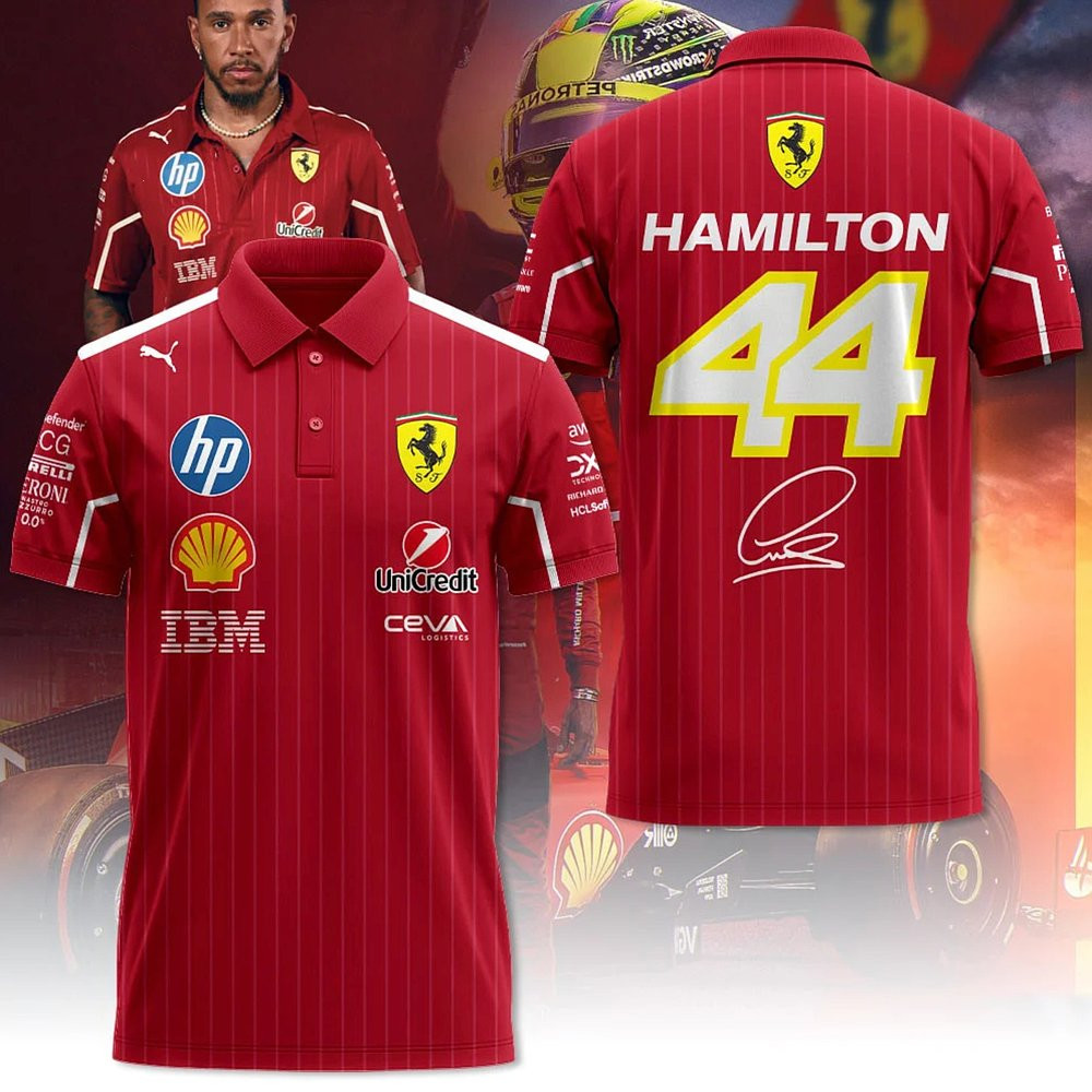 Lewis Hamilton x Scuderia Ferrari Polo Shirt Best Gift For Racing Fans