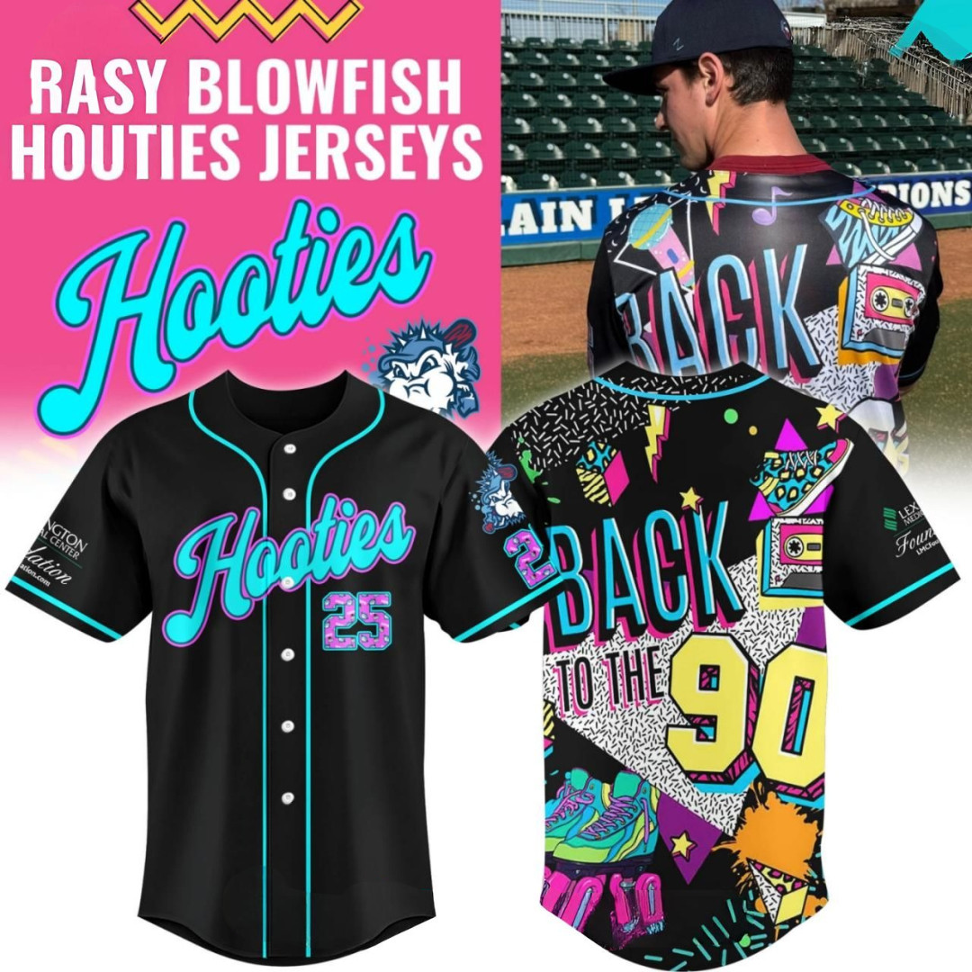 Lexington County Blowfish x Hooties Back to the Nineties 2025 Special Baseball Jersey
