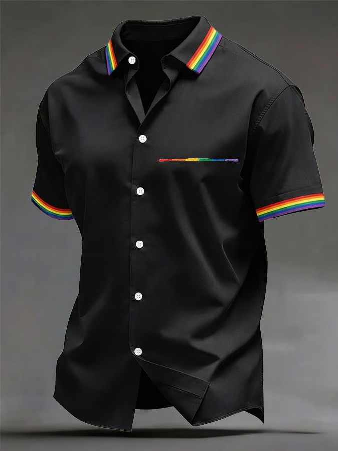LGBT Flag Button Shirt LGBT Pride Month Clothing Best Gift For Supporters