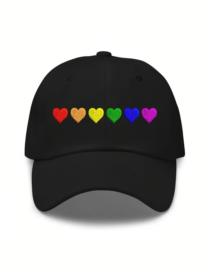 LGBT Pride Month Baseball Cap Heart LGBT Flag Merch Gift For Supporters