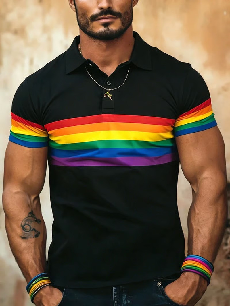 LGBT Pride Rainbow Polo Shirt Pride Month Fan Gear Patriotic Apparel Best Gift For LGBTQ Supporters