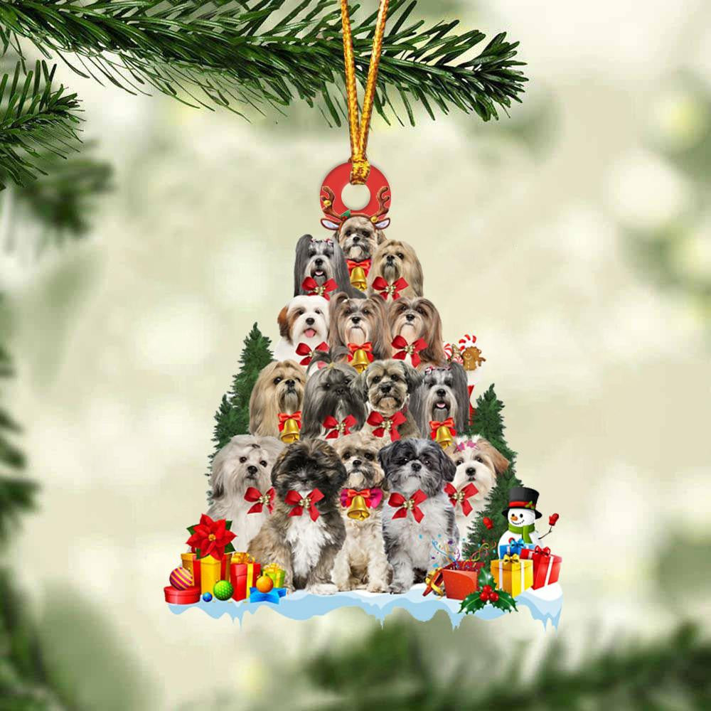 Lhasa Apso Dog Christmas Tree Ornament Dog Gifts Acrylic Ornament Dog Gifts Acrylic Ornament