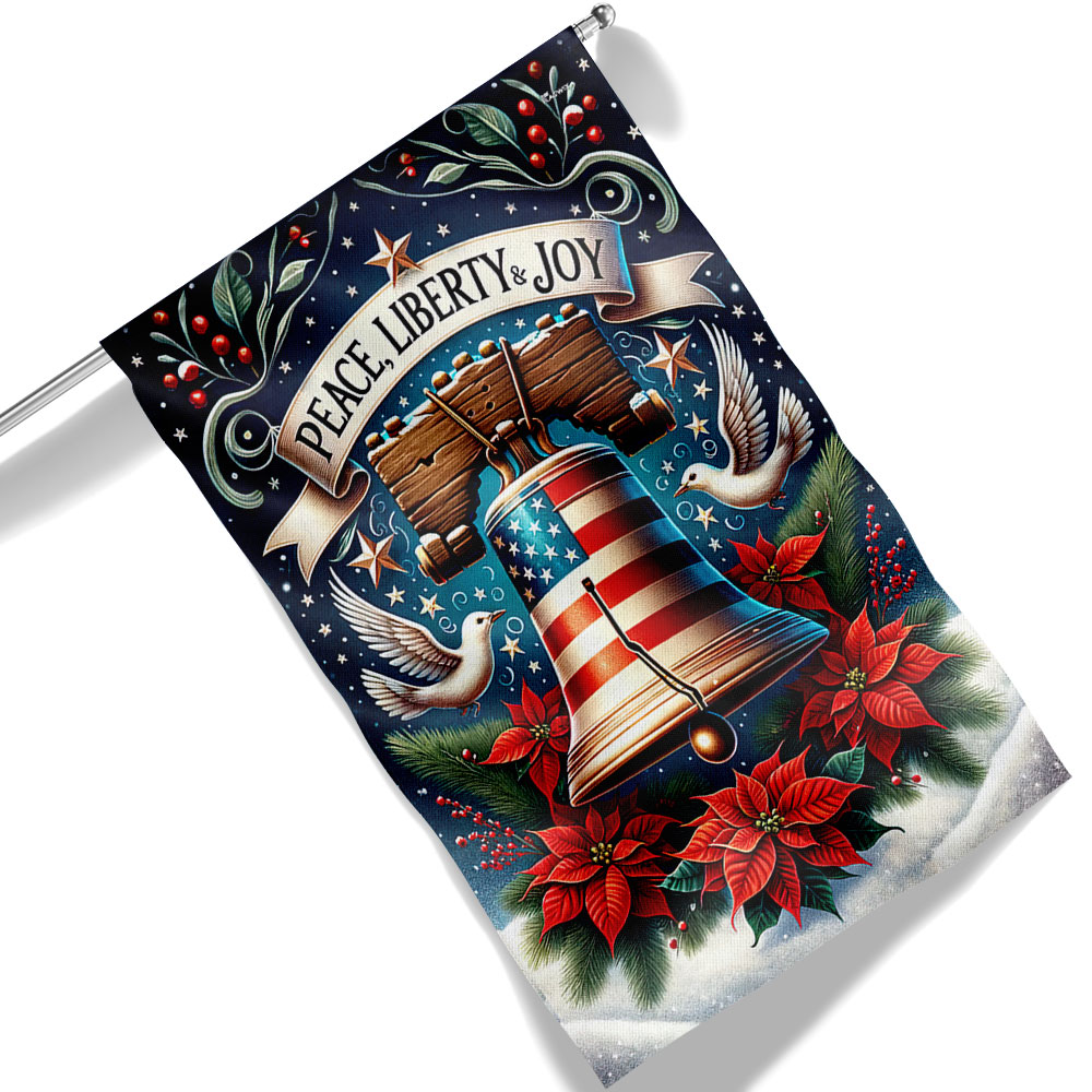 Liberty Bell Christmas Flag