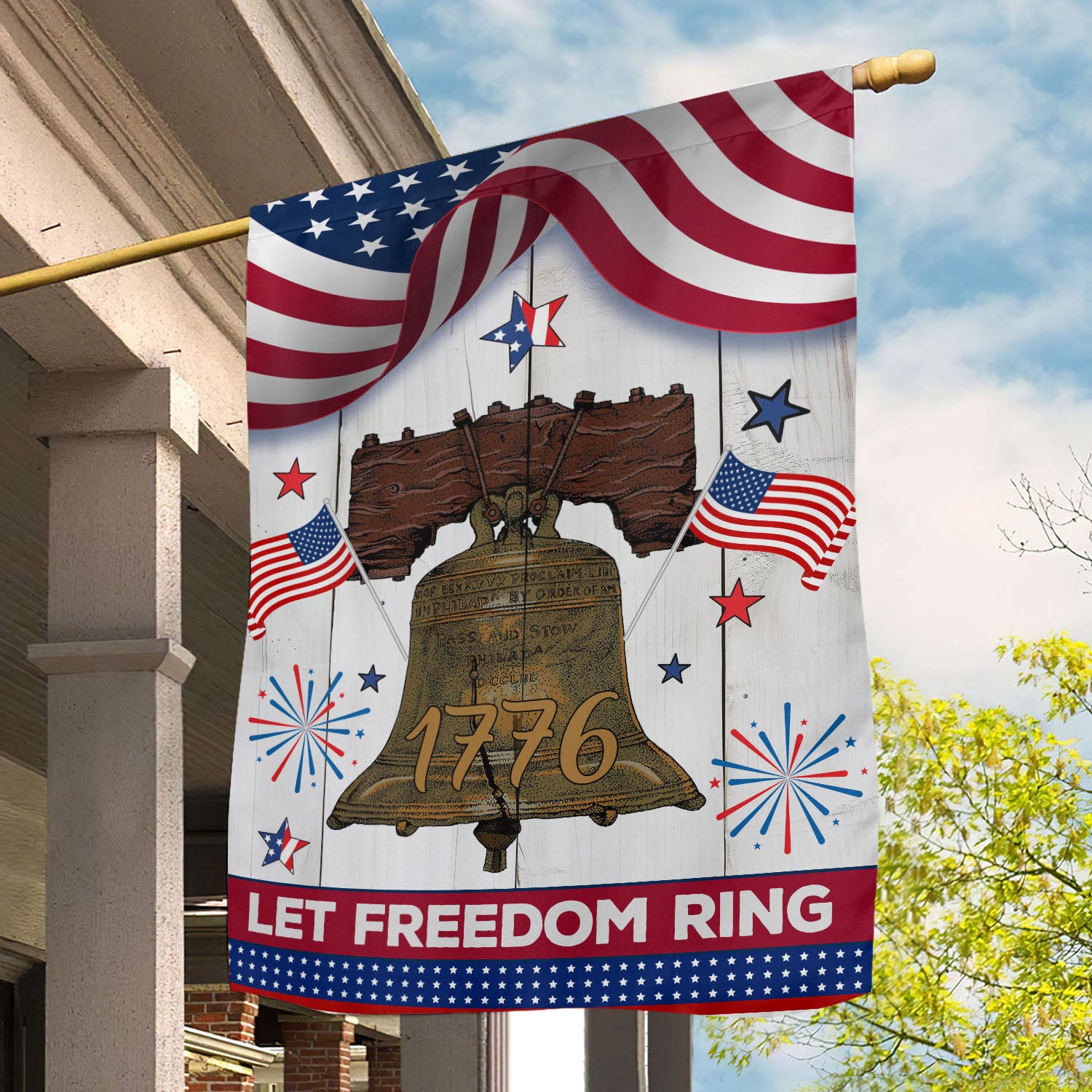 Liberty Bell Garden Flag Let Freedom Ring 1776 Yard Flag Gift For America Lovers