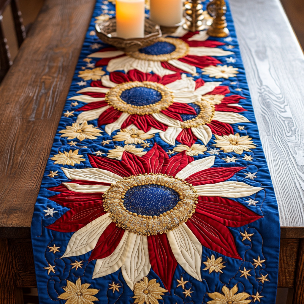 Liberty Bloom Quilted Table Runner Dining Room Table Decor Ideas Sunflower Birthday Gifts