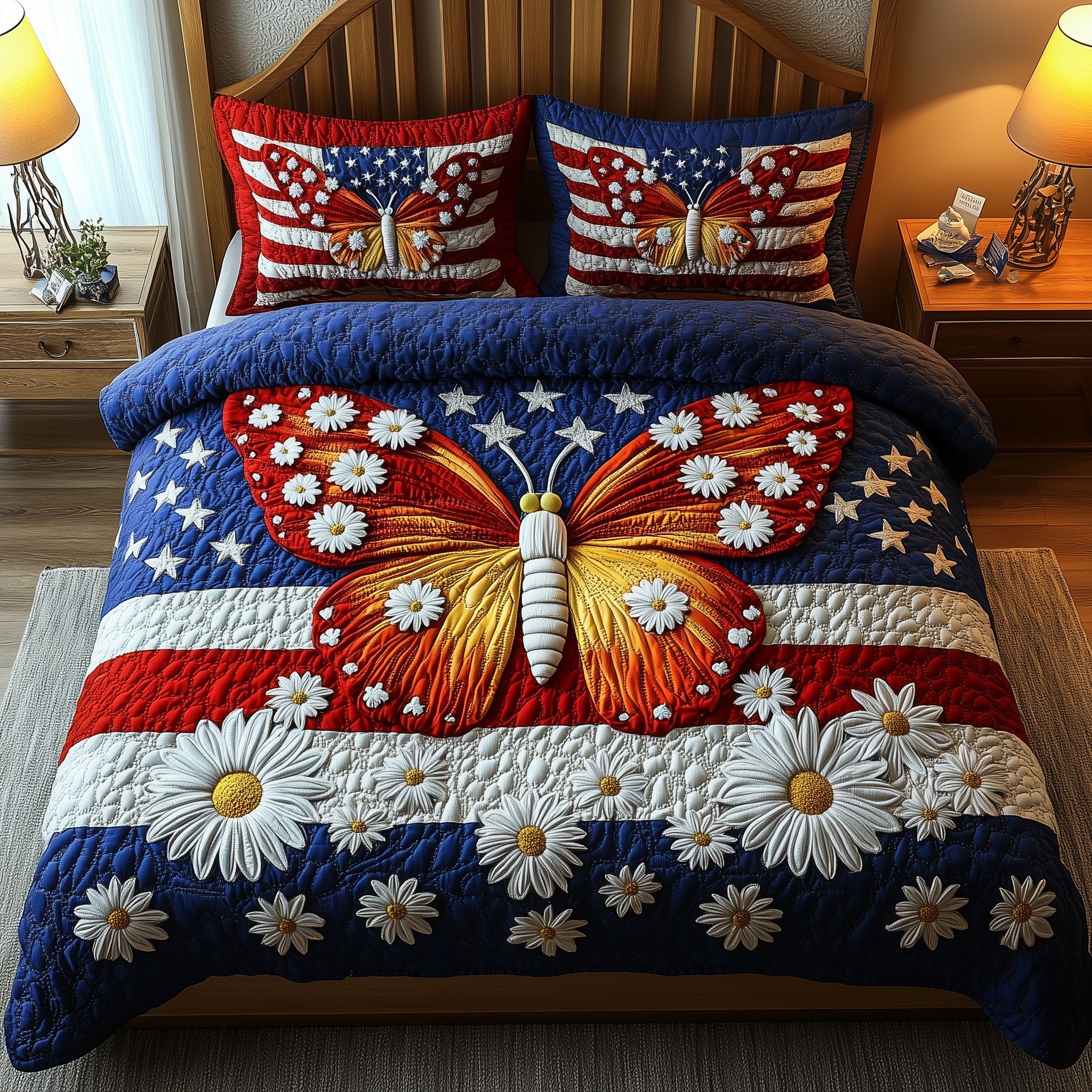 Liberty Butterfly Quilted Bedding Set Duvet Cover Bedspread Butterfly Lovers Gifts Shop