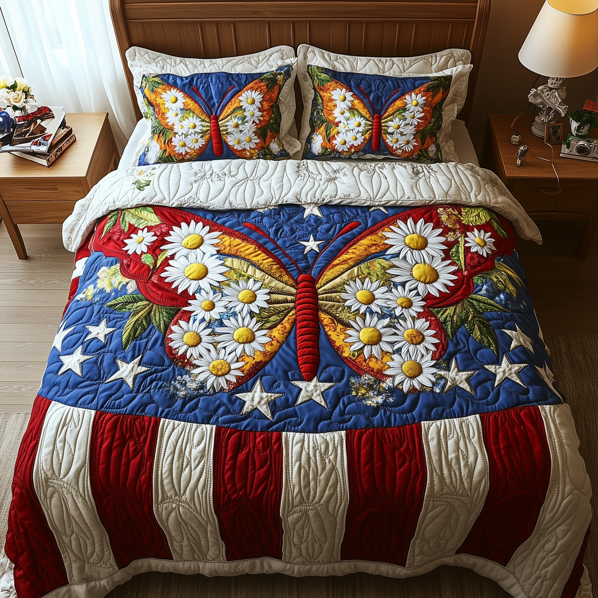 Liberty Butterfly Quilted Bedding Set Duvet Cover Bedspread Butterfly Themed Birthday Gifts