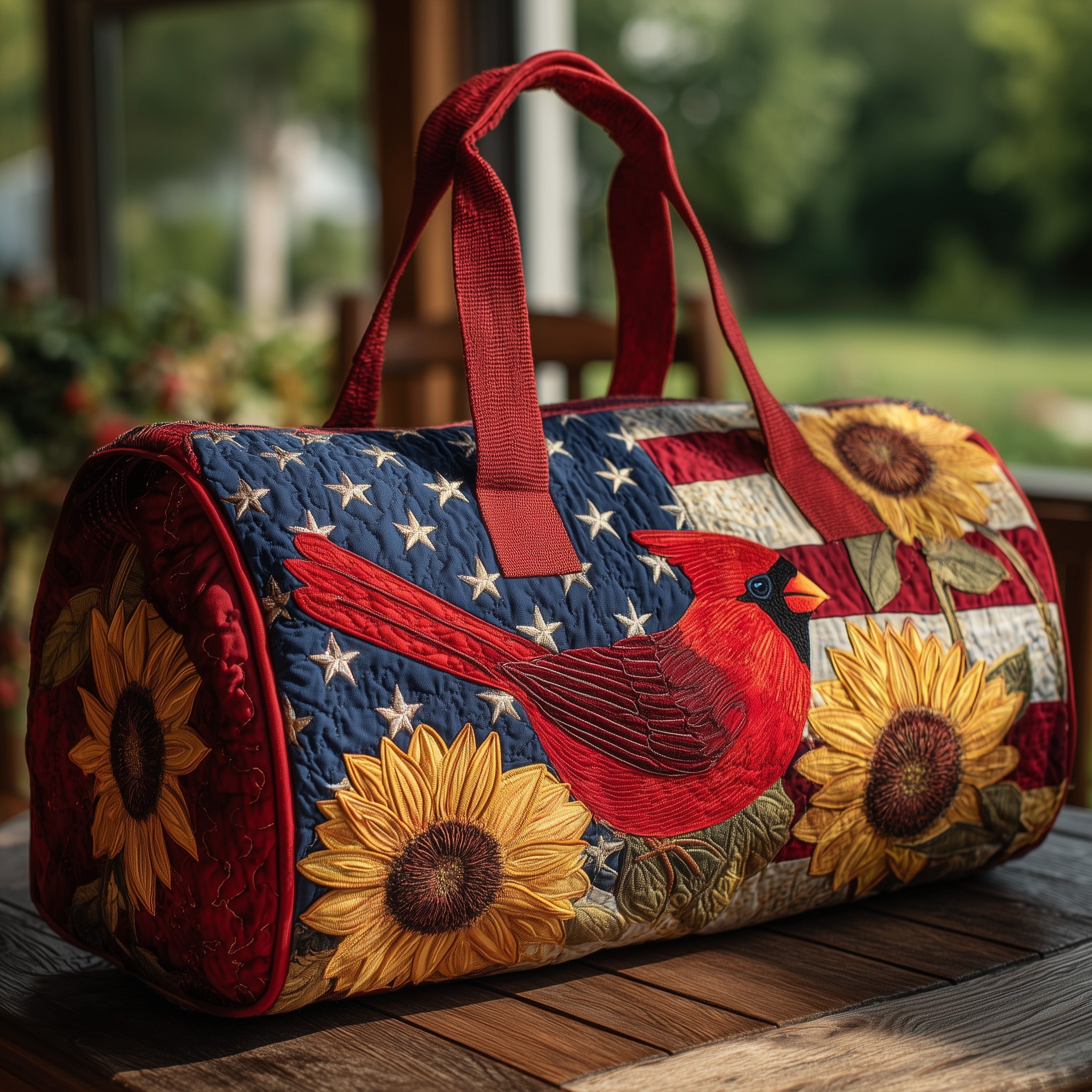 Liberty Cardinal Quilt Duffle Bag Spring Gift Idea