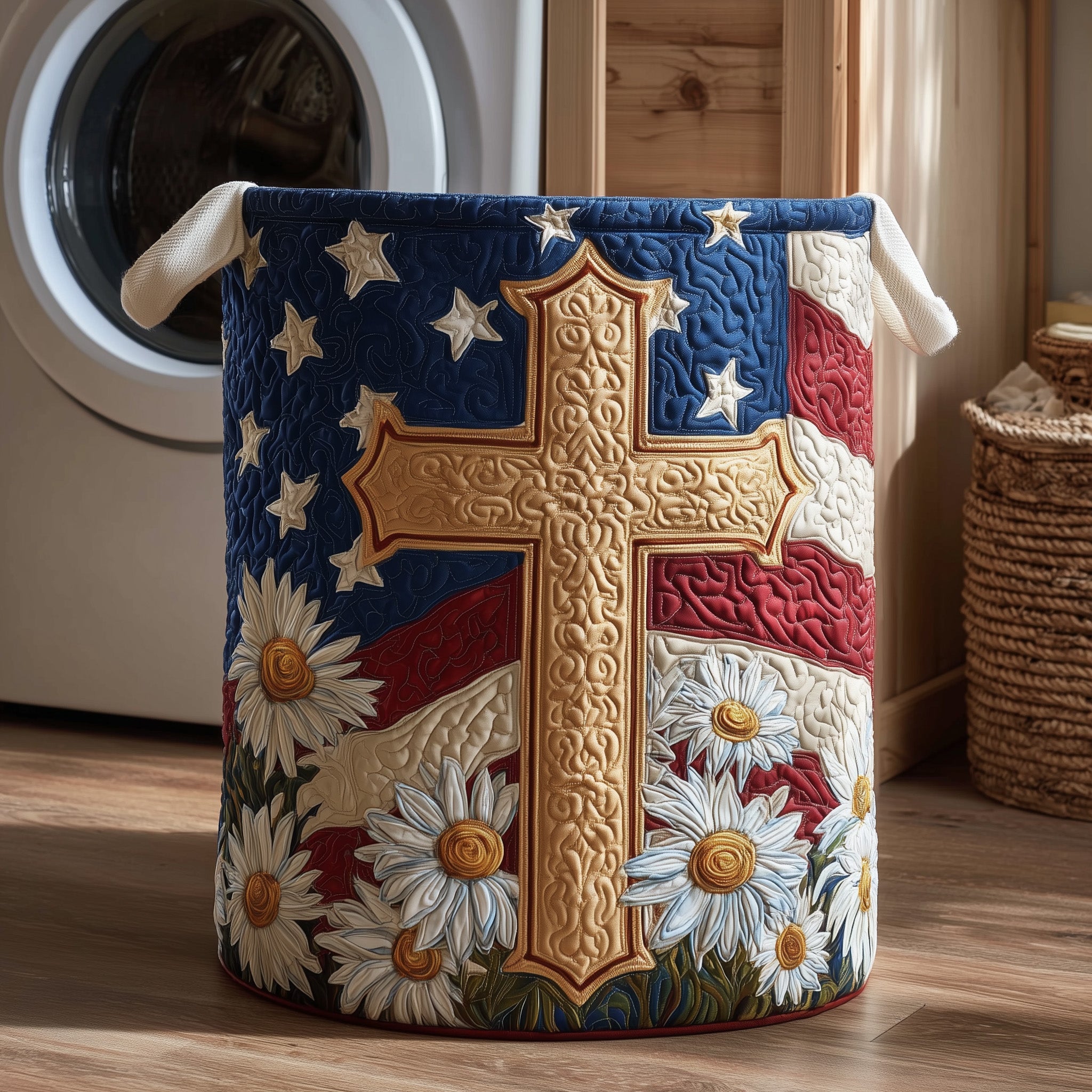 Liberty Cross Quilted Laundry Basket Christian Gifts For Couples