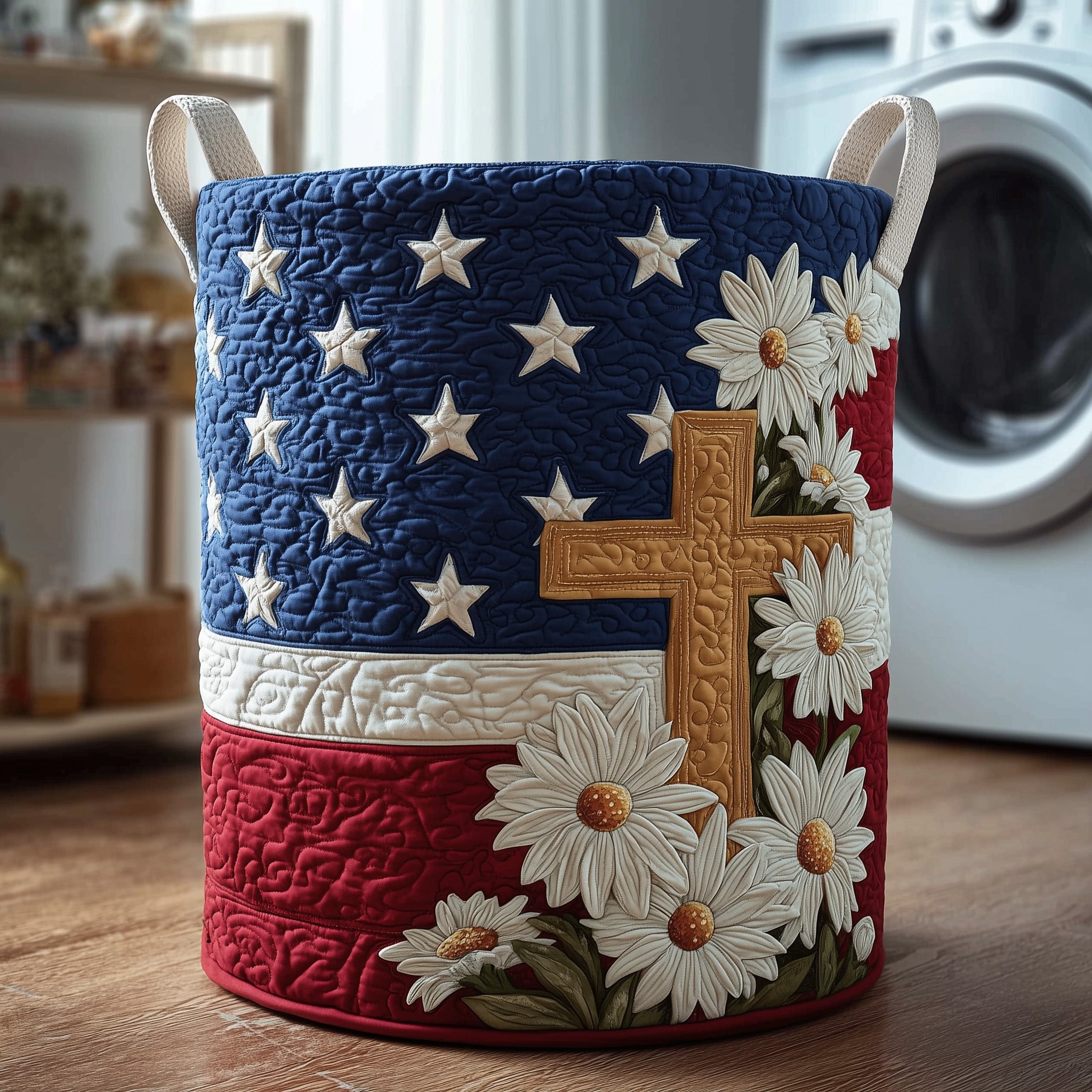Liberty Cross Quilted Laundry Basket Great Christian Gifts